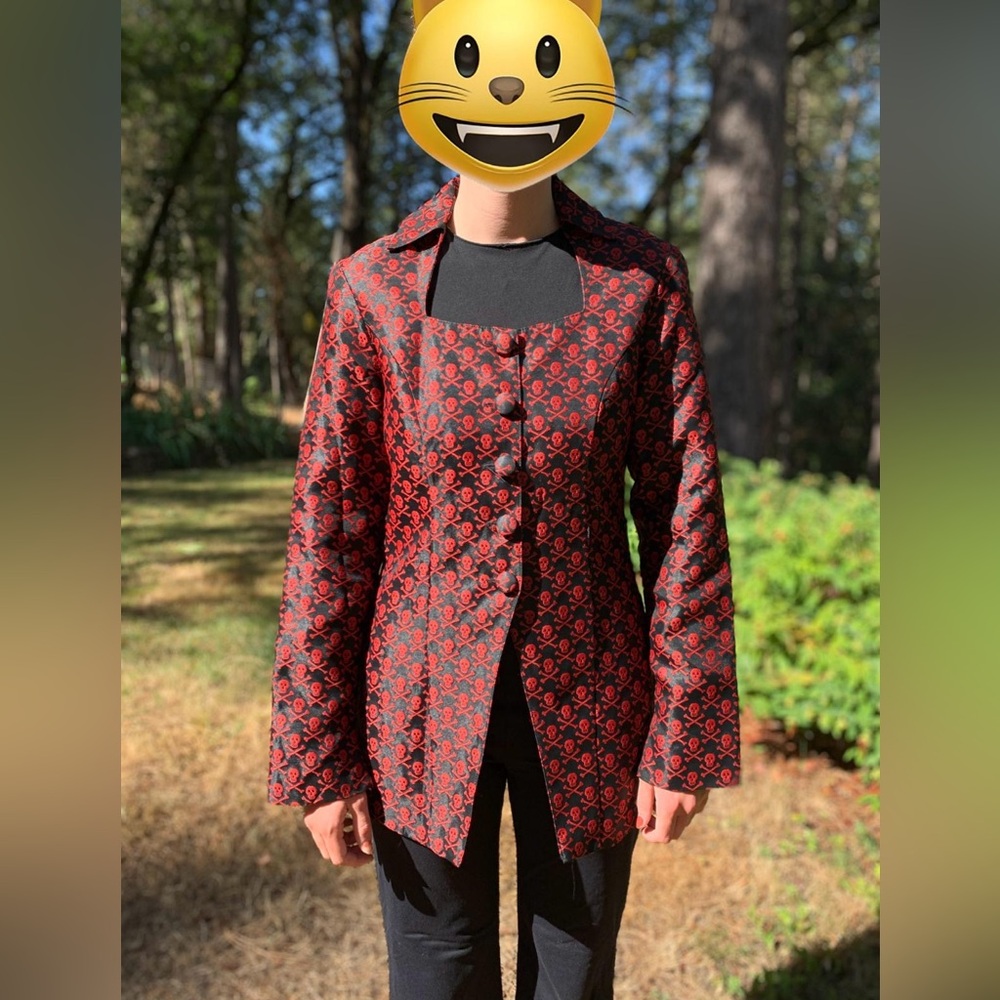 TRIPP NYC embroidered skulls mid length jacket. Vintage. #trippnyc